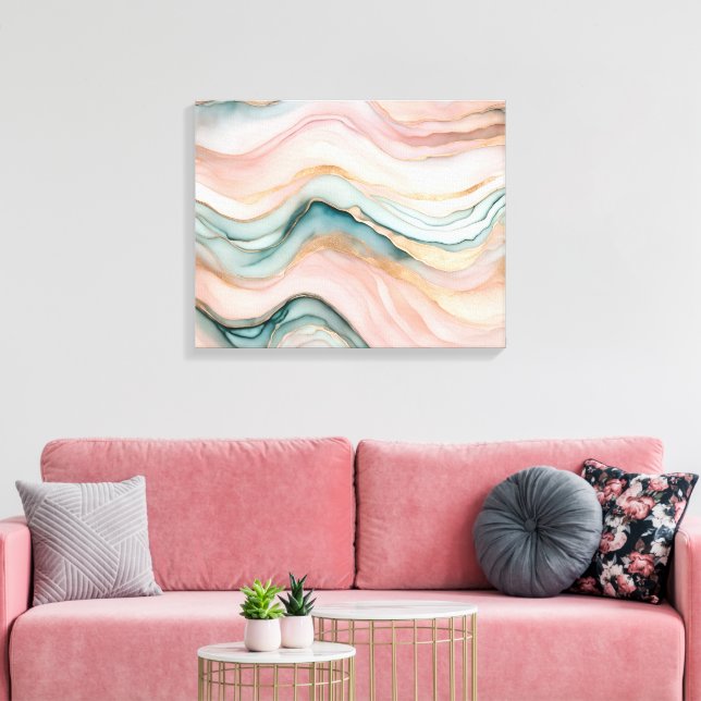 Filmy Pastel Agate  Canvas Print (Insitu(LivingRoom))