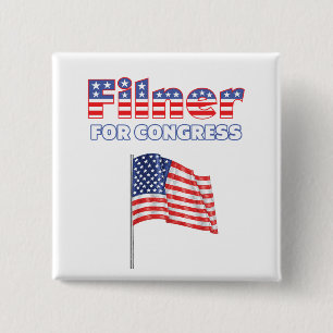 Filner for Congress Patriotic American Flag Design 2 Inch Square Button