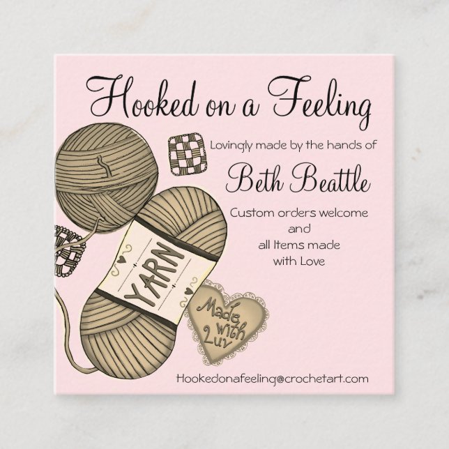 Fils Carrés/Crochet/Tricot Cartes de visite (Devant)