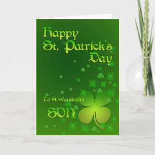 Fils, carte du jour de St Patrick heureux