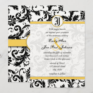 Fils de Damas Jaunes et Noirs Invitations de maria
