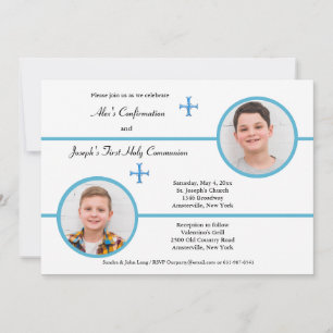 Fils Deux Frères Photo Invitation religieuse
