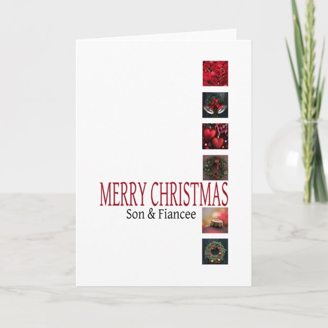 fils et fiancée Joyeuse carte de Noël (Devant)