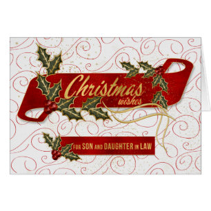 Fils et fille en droit Noël Holly Berries
