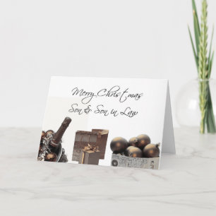 Fils et gendre Joyeuse carte de Noël