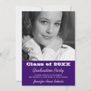Fils ou fille Invitation de graduation en bleu fon