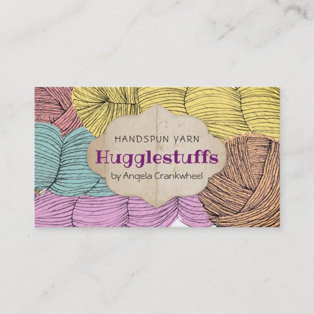 Fils tordus tricot crochet carte de visite (Devant)