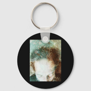 Filtered Photography Portrait Of A Man's Face In C Keychain