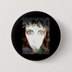Filtered Photography Portrait Woman Horror Sticker 2 Inch Round Button