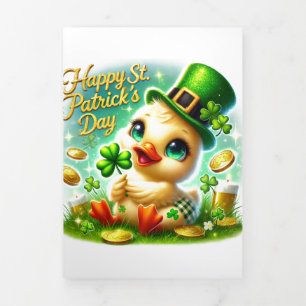 Fin D'année Trois Volets Carte de la Saint Patrick avec Canard