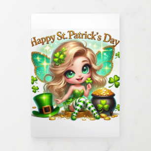 Fin D'année Trois Volets Carte de la Saint Patrick avec Festive Fairy