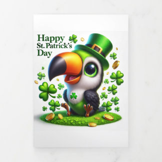 Fin D'année Trois Volets Carte de la Saint Patrick avec Festive Toucan