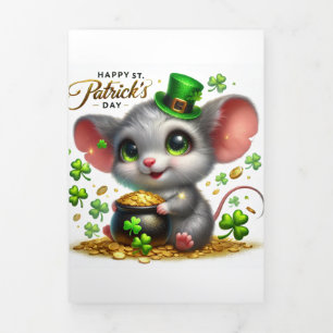 Fin D'année Trois Volets Carte de la Saint Patrick avec souris