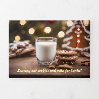 Fin D'année Trois Volets Carte de Noël avec recette de biscuits pour animau