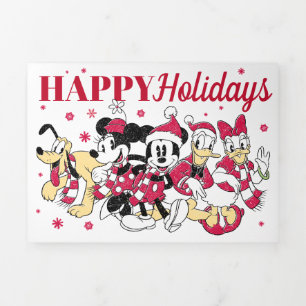 Fin D'année Trois Volets CARTE DE VOEUX PHOTO   Mickey Mouse