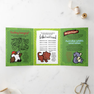 Fin D'année Trois Volets Carte de voeux pour la faune Platypus Puzzle Tripl