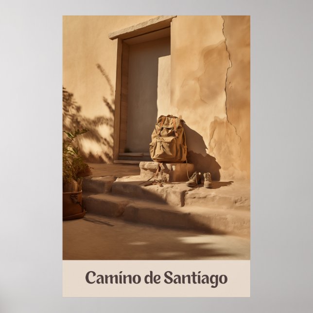 Fin de journée sur le Camino de Santiago Poster (Devant)