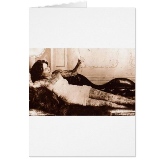 Fin de Siecle tattooed woman Card