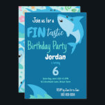 Fin-tastic Shark Birthday Party Kids Under The Sea Invitation<br><div class="desc">Fin-tastic Shark Birthday Party Kids Under The Sea Birthday Invitations. Sharks in the ocean birthday party supplies.</div>