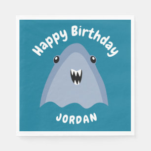Fin-tastic Shark Birthday Party Kids Under The Sea Napkin