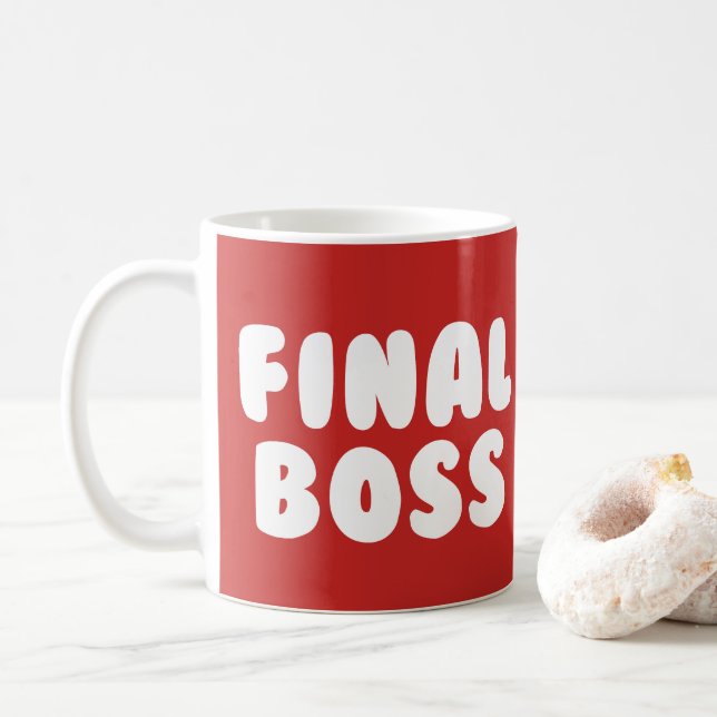 FINAL BOSS Video Game Antagonist Mug (With Donut)