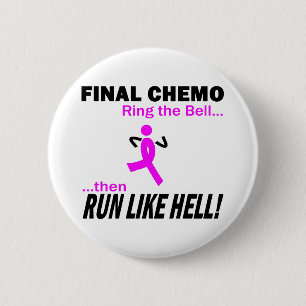 Final Chemo Run Like Hell - Breast Cancer 2 Inch Round Button