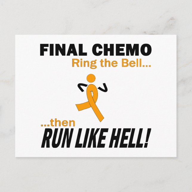 Final Chemo Run Like Hell - Leukaemia Postcard (Front)