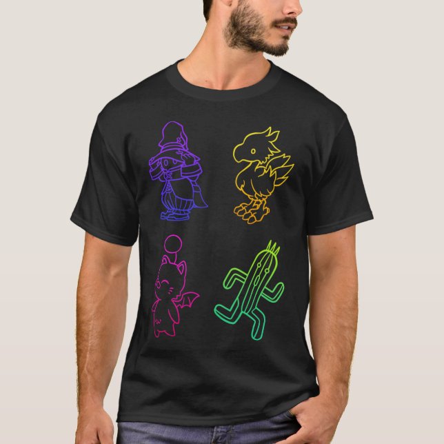 Final Fantasy Outlines retro T-Shirt (Front)