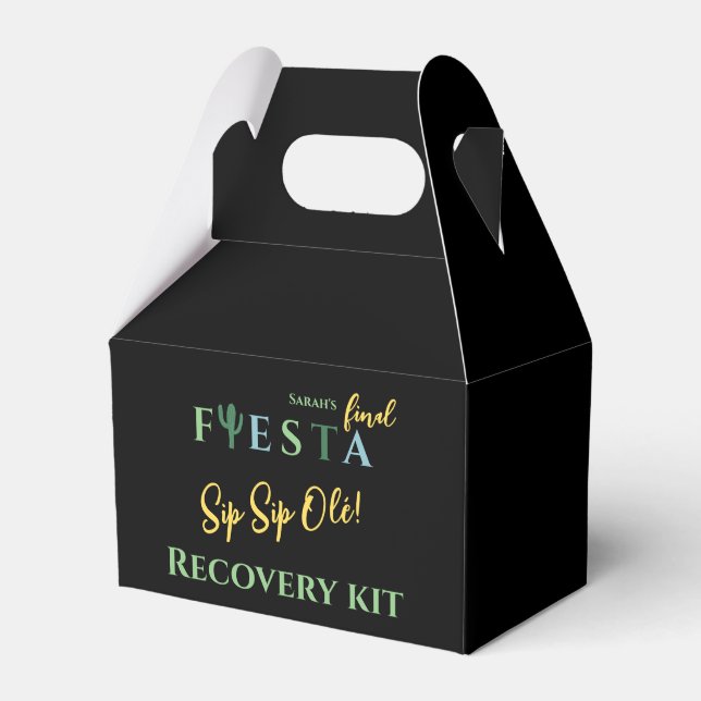 Final Fiesta Bachelorette Recovery Kit Favor Box (Front Side)
