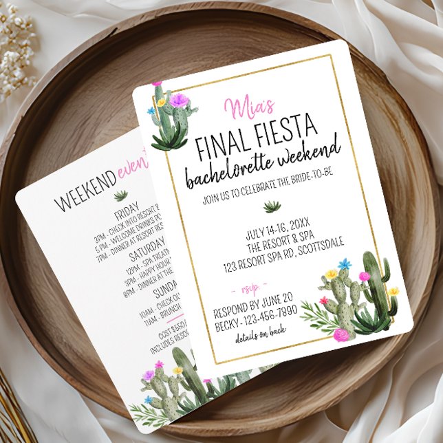 Final Fiesta Bachelorette Weekend Invitation (Final Fiesta Party Invitation)