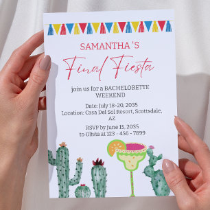 Final Fiesta Bachelorette Weekend Itinerary  Invitation