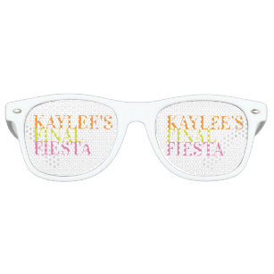 Final Fiesta Neon Bachelorette Party Retro Sunglasses