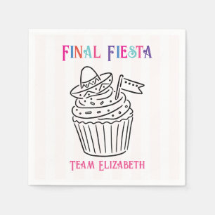 Final Fiesta Sombrero Cupcake Bachelorette Party Napkin
