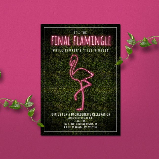 Final Flamingle Bachelorette Party Weekend Invitation (Creator Uploaded)