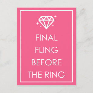Final Fling Before The Ring Bachelorette Party Invitation Postcard