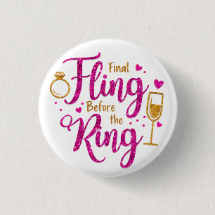 Final Fling Glitter Pink Bachelorette Button