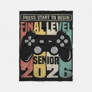 Final Level Senior 2026 Press Start Gamer Style 1  Fleece Blanket