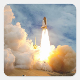 Final Mission Launch of the Space Shuttle Square Sticker