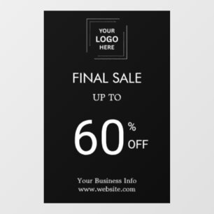 Final Sale   Black Business Event Store Window Cling