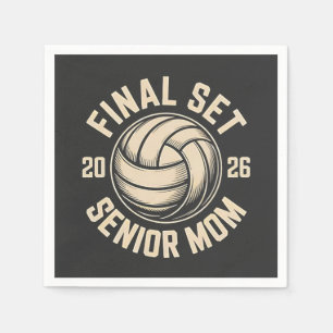 Final Set Senior Mom 2026 Graduation Volleyball  Napkin