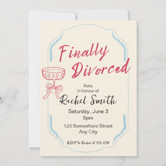 Finalement Divorcé Retro Party Invitation