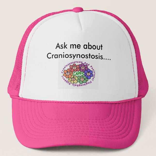 FinalLogo2, Ask me about Craniosynostosis.... Trucker Hat (Front)