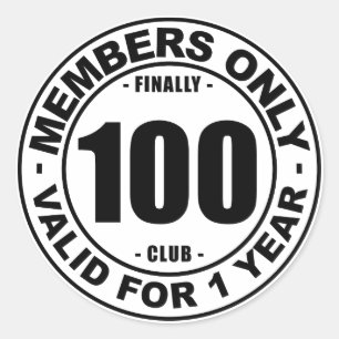 Finally 100 club classic round sticker