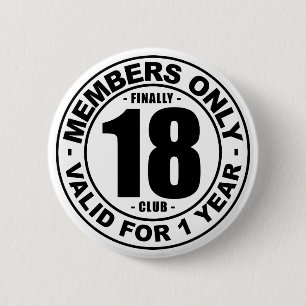 Finally 18 club 2 inch round button
