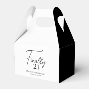 Finally 21 Black & White 21st Birthday Favor Box