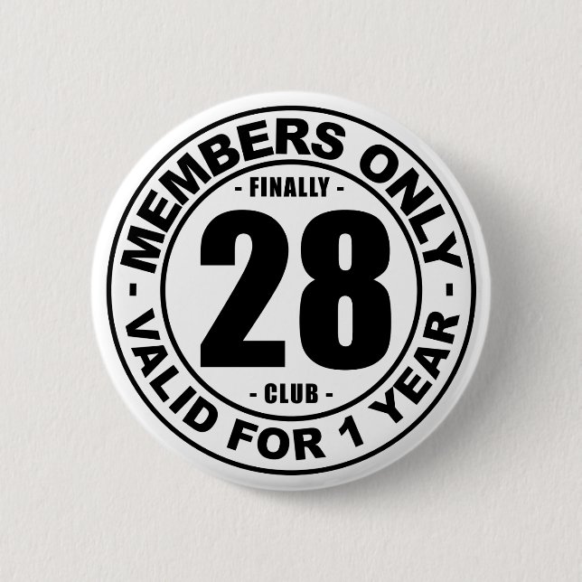 Finally 28 club 2 inch round button (Front)