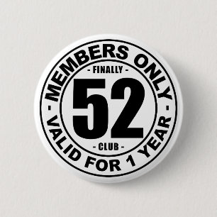 Finally 52 club 2 inch round button