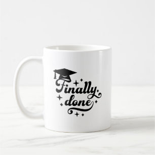 Finally Done Graduation Script Star Design Coffee Mug