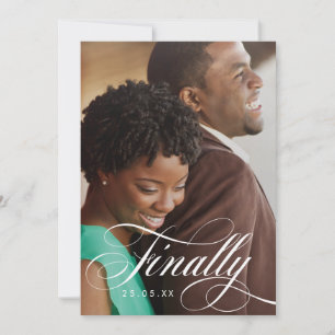 Finally Elegant Script Photo Overlay Save The Date