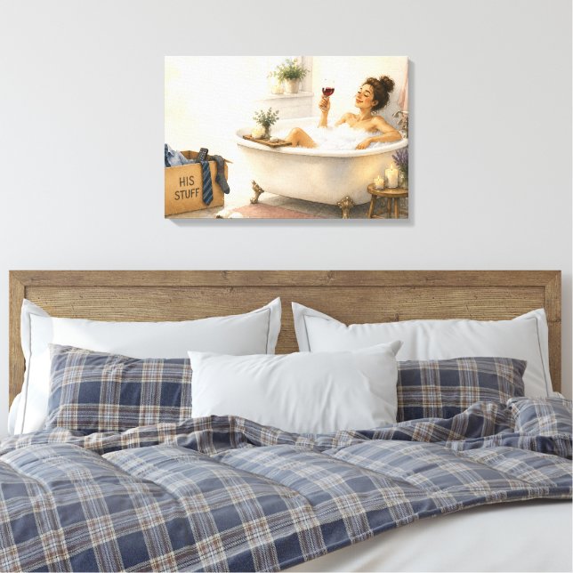 Finally Free - Happy Divorce Gift Canvas Print (Insitu(Bedroom))